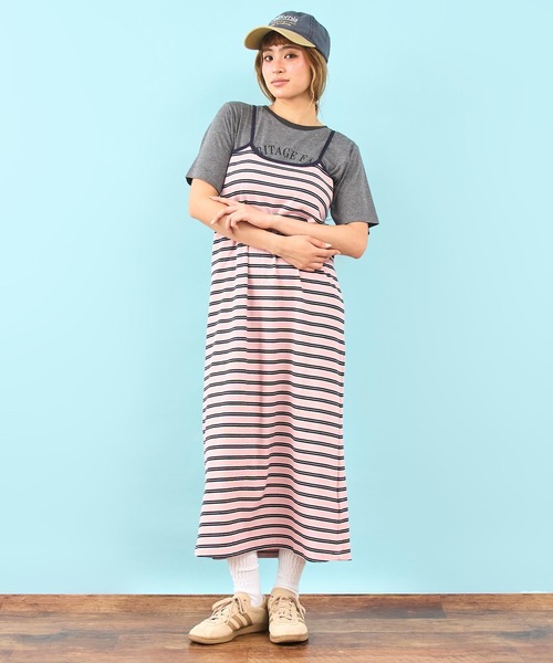 anap mimpi(アナップミンピ)の「バイカラー 刺繍 ロゴ キャップ(キャップ・レディース・ベージュ/ダークグレー・F)」の7枚目の写真