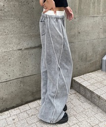バイカラー サイドラインスウェットパンツ