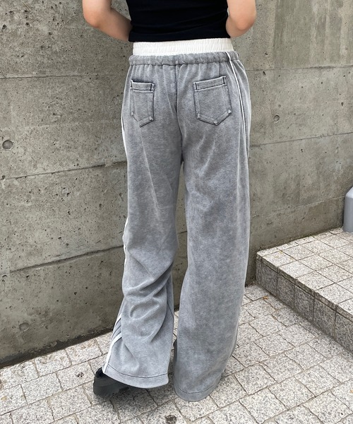 ROGER AND RAW(ロジャーアンドロウ)の「バイカラー サイドラインスウェットパンツ(スウェットパンツ・レディース・ブラック/グレー・FREE)」の9枚目の写真