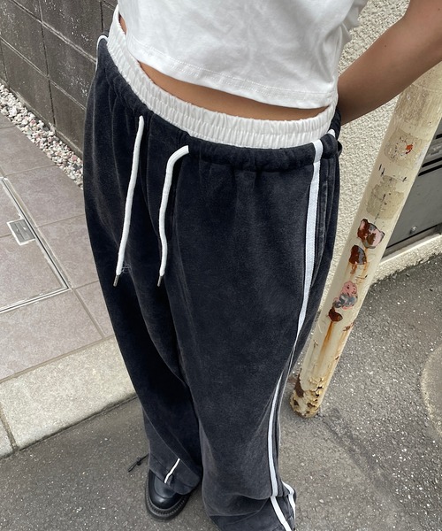 ROGER AND RAW(ロジャーアンドロウ)の「バイカラー サイドラインスウェットパンツ(スウェットパンツ・レディース・ブラック/グレー・FREE)」の18枚目の写真