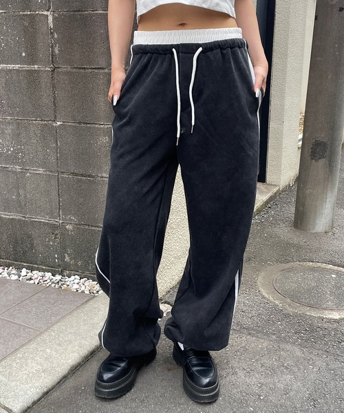 ROGER AND RAW(ロジャーアンドロウ)の「バイカラー サイドラインスウェットパンツ(スウェットパンツ・レディース・ブラック/グレー・FREE)」の19枚目の写真
