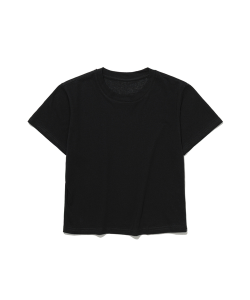 MOAA(モア)の「エッセンシャルソフトクロップTシャツ(Tシャツ/カットソー・レディース・ピンク/ホワイト/ブラック・FREE)」の1枚目の写真