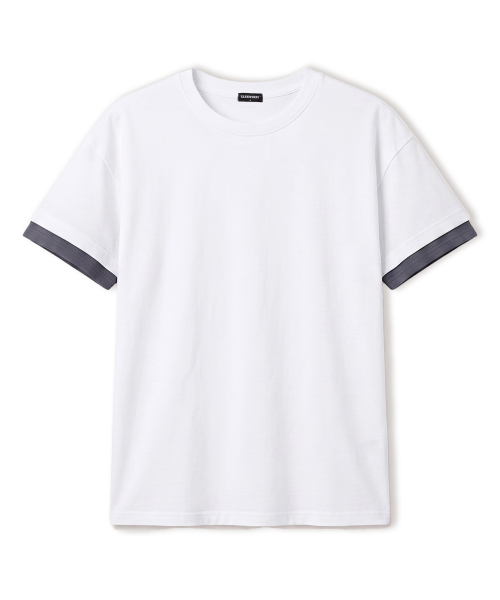VANNWORKS（バンワークス）の「[クロップ] レイヤードロールアップ半袖Tシャツ (VS0301) ホワイト（Tシャツ/カットソー・レディース・その他・MEDIUM/LARGE/X-LARGE）」の2枚目の写真