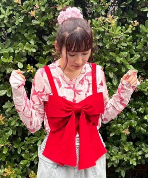 Candy Stripper(キャンディストリッパー)の「BIG RIBBON KNIT ビスチェ(その他トップス・レディース・ピンク/イエロー/レッド/ブラック・FREE)」の19枚目の写真