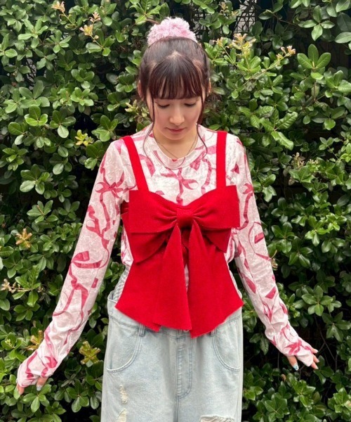 Candy Stripper(キャンディストリッパー)の「BIG RIBBON KNIT ビスチェ(その他トップス・レディース・ピンク/イエロー/レッド/ブラック・FREE)」の20枚目の写真