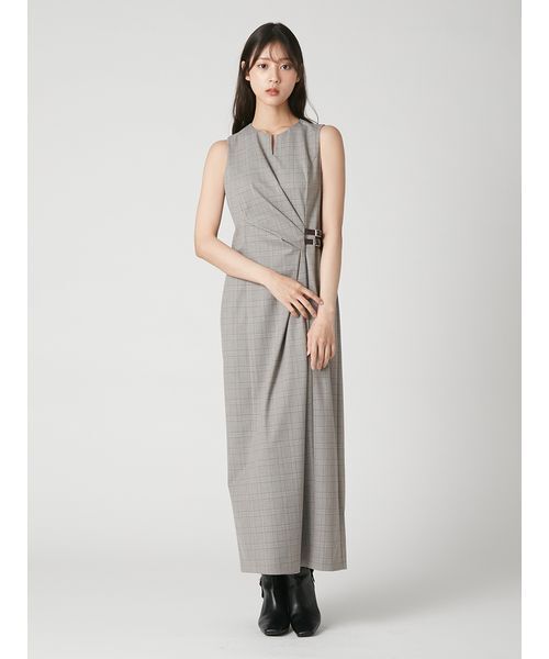 FRAY I.D(フレイアイディー)の「アシメタックドレープデザインワンピース(ワンピース・レディース・ブラウン/チェック/グレー・0/1)」の17枚目の写真