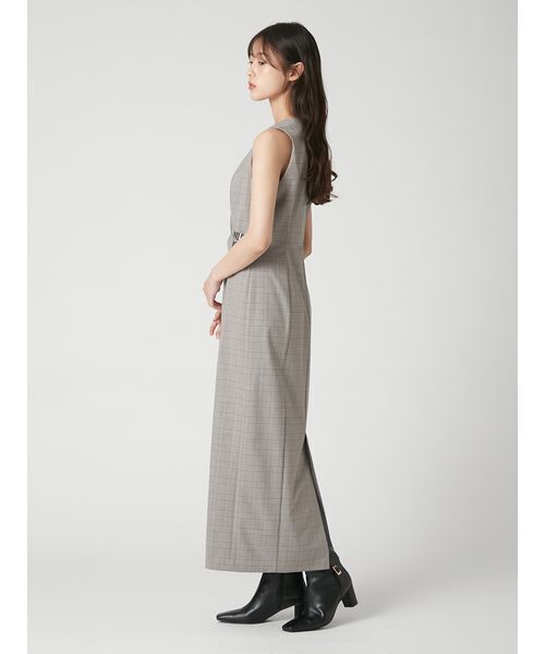 FRAY I.D(フレイアイディー)の「アシメタックドレープデザインワンピース(ワンピース・レディース・ブラウン/チェック/グレー・0/1)」の15枚目の写真