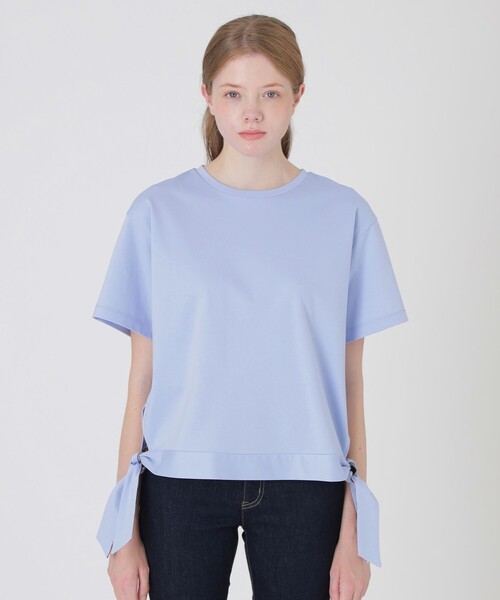 BLUE LABEL CRESTBRIDGE(ブルーレーベルクレストブリッジ)の「【一部店舗限定】ハイゲージポンチヘムリボンTシャツ(Tシャツ/カットソー・レディース・オフホワイト/ブラック/ブルー・38/40)」の17枚目の写真