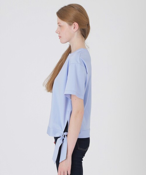BLUE LABEL CRESTBRIDGE(ブルーレーベルクレストブリッジ)の「【一部店舗限定】ハイゲージポンチヘムリボンTシャツ(Tシャツ/カットソー・レディース・オフホワイト/ブラック/ブルー・38/40)」の18枚目の写真