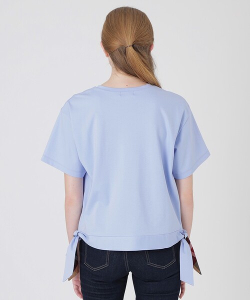 BLUE LABEL CRESTBRIDGE(ブルーレーベルクレストブリッジ)の「【一部店舗限定】ハイゲージポンチヘムリボンTシャツ(Tシャツ/カットソー・レディース・オフホワイト/ブラック/ブルー・38/40)」の19枚目の写真