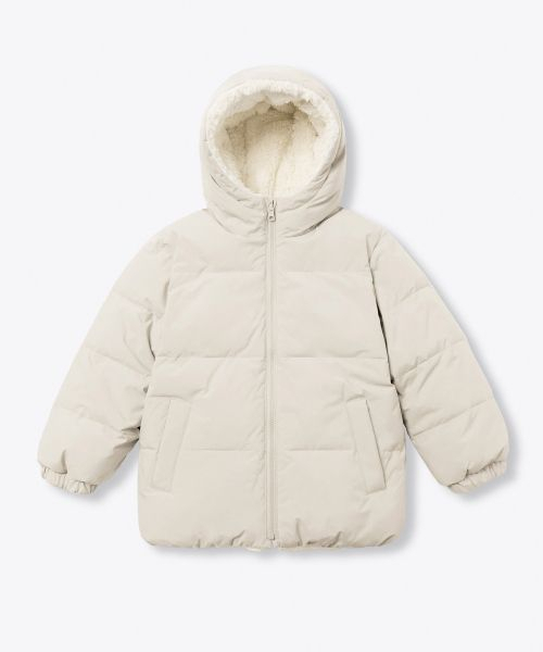 MUSINSA STANDARD KIDS（ムシンサスタンダードキッズ）の「デイリープファーリバーシブルフリースフーデッドパディングジャケット[クリーム/クリーム]（ブルゾン・レディース・その他・100/110/120/130/140/150/160）」の9枚目の写真
