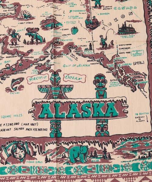 BINDU（ビンドゥー）の「【BINDU】バンダナ-Alaska3 Map Small Scarf（バンダナ/スカーフ・レディース・ブラウン・FREE）」の9枚目の写真