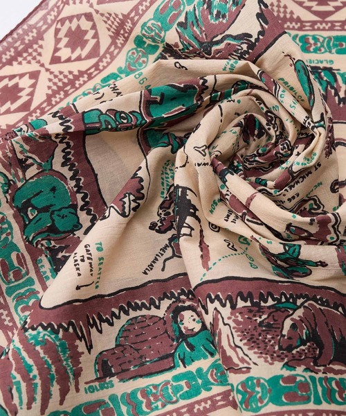 BINDU（ビンドゥー）の「【BINDU】バンダナ-Alaska3 Map Small Scarf（バンダナ/スカーフ・レディース・ブラウン・FREE）」の10枚目の写真