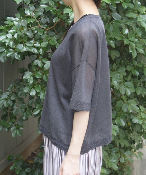 axes femme(アクシーズファム)の「アソートPTシアーニット(その他トップス・レディース・チャコール/サックスブルー/ホワイト・FREE)」の5枚目の写真
