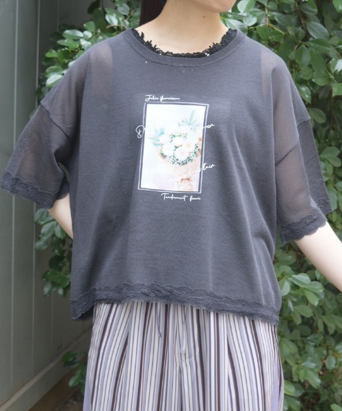 axes femme(アクシーズファム)の「アソートPTシアーニット(その他トップス・レディース・チャコール/サックスブルー/ホワイト・FREE)」の4枚目の写真