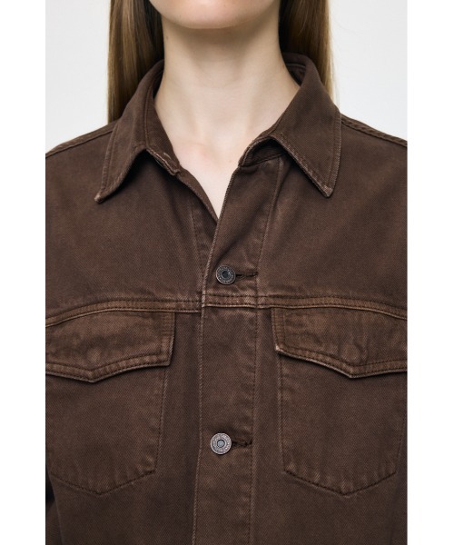 MOUSSY（マウジー）の「TUCKED DENIM ジャンプスーツ（つなぎ/オールインワン・レディース・ブラウン/ワンウォッシュ・2/1）」の9枚目の写真