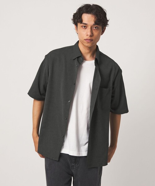 A DAY IN THE LIFE UNITED ARROWS(アデイインザライフユナイテッドアローズ)の「ドライ スラブドビー ワイド レギュラーカラーシャツ-吸水速乾-<A DAY IN THE LIFE>(シャツ/ブラウス・メンズ・ベージュ/ネイビー/ダークグレー・M/L)」の2枚目の写真