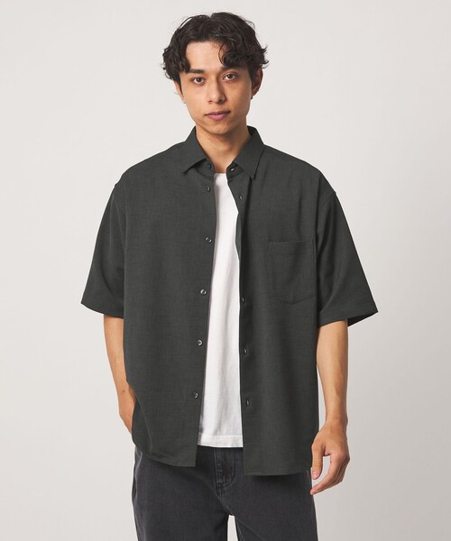 A DAY IN THE LIFE UNITED ARROWS(アデイインザライフユナイテッドアローズ)の「ドライ スラブドビー ワイド レギュラーカラーシャツ-吸水速乾-<A DAY IN THE LIFE>(シャツ/ブラウス・メンズ・ベージュ/ネイビー/ダークグレー・M/L)」の6枚目の写真