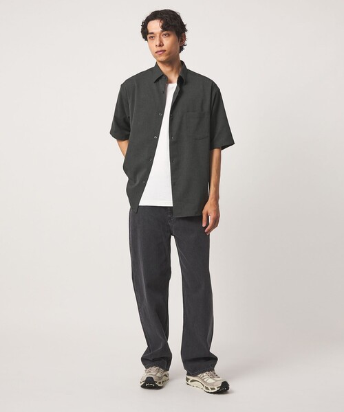 A DAY IN THE LIFE UNITED ARROWS(アデイインザライフユナイテッドアローズ)の「ドライ スラブドビー ワイド レギュラーカラーシャツ-吸水速乾-<A DAY IN THE LIFE>(シャツ/ブラウス・メンズ・ベージュ/ネイビー/ダークグレー・M/L)」の7枚目の写真