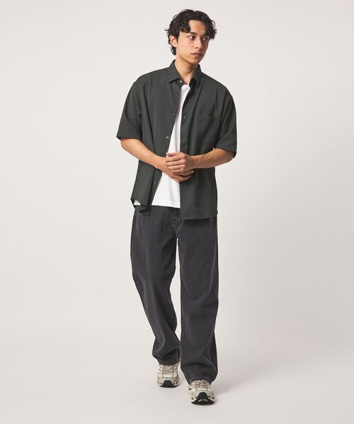 A DAY IN THE LIFE UNITED ARROWS(アデイインザライフユナイテッドアローズ)の「ドライ スラブドビー ワイド レギュラーカラーシャツ-吸水速乾-<A DAY IN THE LIFE>(シャツ/ブラウス・メンズ・ベージュ/ネイビー/ダークグレー・M/L)」の8枚目の写真