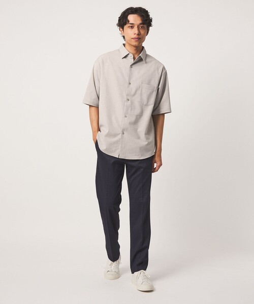 A DAY IN THE LIFE UNITED ARROWS(アデイインザライフユナイテッドアローズ)の「ドライ スラブドビー ワイド レギュラーカラーシャツ-吸水速乾-<A DAY IN THE LIFE>(シャツ/ブラウス・メンズ・ベージュ/ネイビー/ダークグレー・M/L)」の11枚目の写真