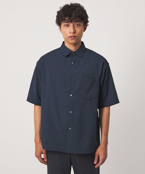 A DAY IN THE LIFE UNITED ARROWS(アデイインザライフユナイテッドアローズ)の「ドライ スラブドビー ワイド レギュラーカラーシャツ-吸水速乾-<A DAY IN THE LIFE>(シャツ/ブラウス・メンズ・ベージュ/ネイビー/ダークグレー・M/L)」の12枚目の写真