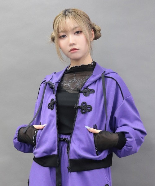 NIBBLE POISON（ニブルポイズン）の「チャイナボタンＺＩＰパーカー（パーカー・レディース・パープル/ブラック・MEDIUM）」の17枚目の写真