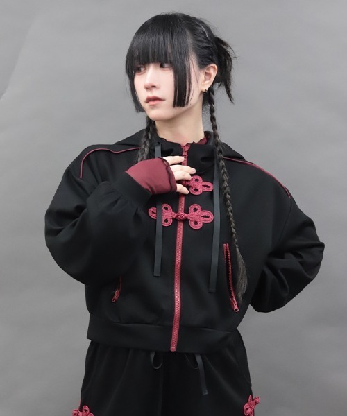 NIBBLE POISON（ニブルポイズン）の「チャイナボタンＺＩＰパーカー（パーカー・レディース・パープル/ブラック・MEDIUM）」の19枚目の写真