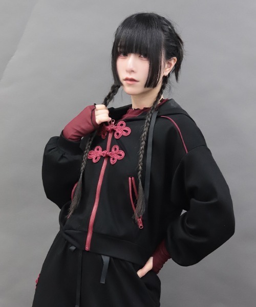 NIBBLE POISON（ニブルポイズン）の「チャイナボタンＺＩＰパーカー（パーカー・レディース・パープル/ブラック・MEDIUM）」の21枚目の写真