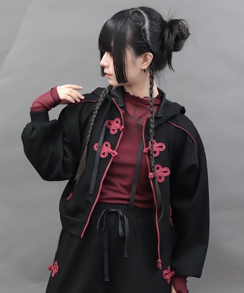 NIBBLE POISON（ニブルポイズン）の「チャイナボタンＺＩＰパーカー（パーカー・レディース・パープル/ブラック・MEDIUM）」の22枚目の写真