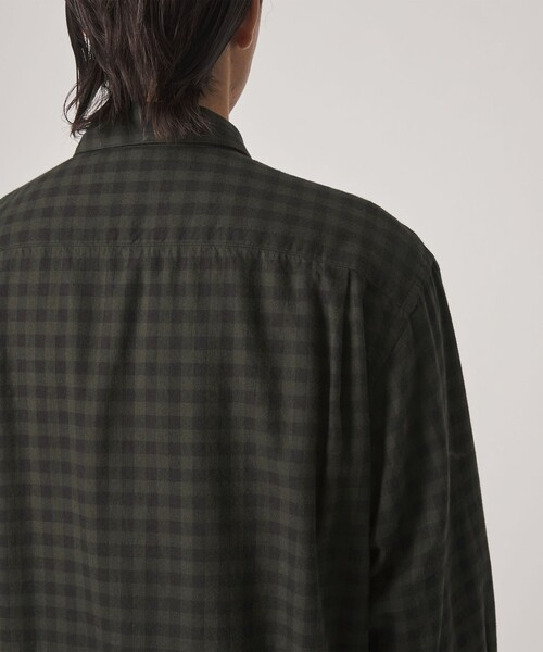 Steven Alan(スティーブンアラン)の「<Steven Alan> ネル ギンガムチェック レギュラーカラー シャツ LOOSE(シャツ/ブラウス・メンズ・ダークブラウン/ダークグリーン・XS/L/M/S/XL)」の4枚目の写真