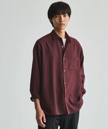 ワッシャー ポプリン ボックス レギュラー カラー 長袖 シャツ