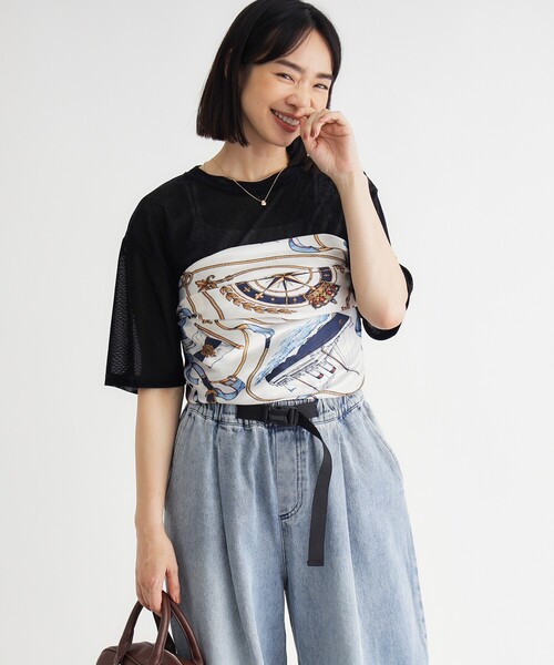 HONEYSUCKLE ROSE(ハニーサックルローズ)の「アソート柄スカーフ(ストール/ショール・レディース・ブルー系8/アイボリー系3/ネイビー系3・99)」の5枚目の写真