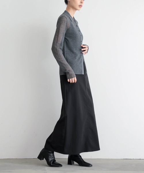 for/c(フォーシー)の「ニュアンスシアーニットポロカーディガン【サスティナブル】(カーディガン/ボレロ・レディース・ブラウン/ライトグレー/チャコール・M/L)」の22枚目の写真