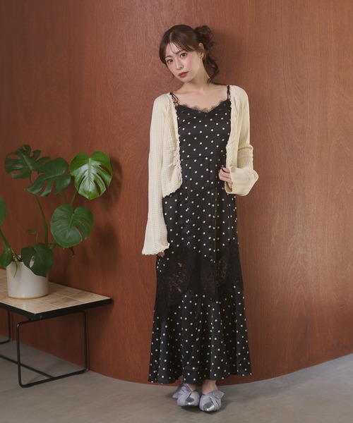 Ambre Neige(アンブルネージュ)の「assorted patterns lace damisole dress / アソートガラレースキャミワンピース(ワンピース・レディース・ブラック/ダークブラウン/ボルドー・FREE)」の18枚目の写真