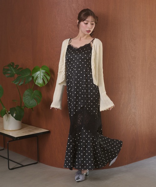 Ambre Neige(アンブルネージュ)の「assorted patterns lace damisole dress / アソートガラレースキャミワンピース(ワンピース・レディース・ブラック/ダークブラウン/ボルドー・FREE)」の19枚目の写真