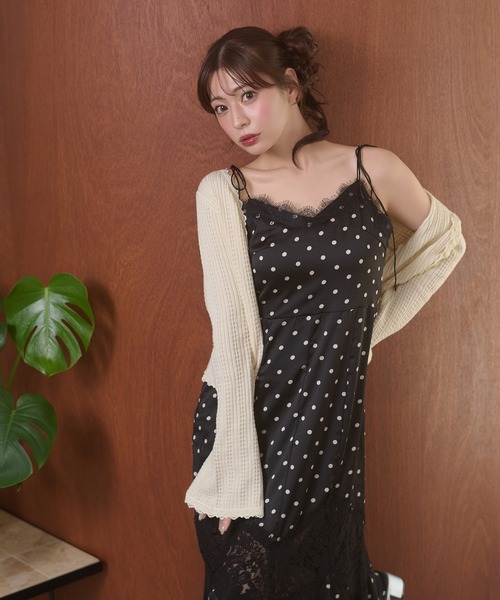 Ambre Neige(アンブルネージュ)の「assorted patterns lace damisole dress / アソートガラレースキャミワンピース(ワンピース・レディース・ブラック/ダークブラウン/ボルドー・FREE)」の11枚目の写真