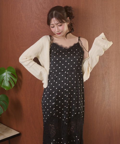 Ambre Neige(アンブルネージュ)の「assorted patterns lace damisole dress / アソートガラレースキャミワンピース(ワンピース・レディース・ブラック/ダークブラウン/ボルドー・FREE)」の12枚目の写真