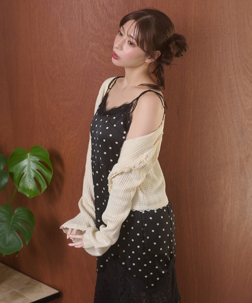 Ambre Neige(アンブルネージュ)の「assorted patterns lace damisole dress / アソートガラレースキャミワンピース(ワンピース・レディース・ブラック/ダークブラウン/ボルドー・FREE)」の13枚目の写真