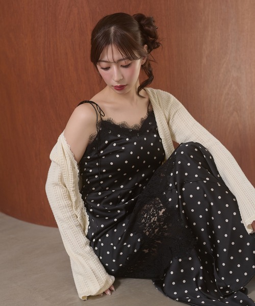 Ambre Neige(アンブルネージュ)の「assorted patterns lace damisole dress / アソートガラレースキャミワンピース(ワンピース・レディース・ブラック/ダークブラウン/ボルドー・FREE)」の14枚目の写真