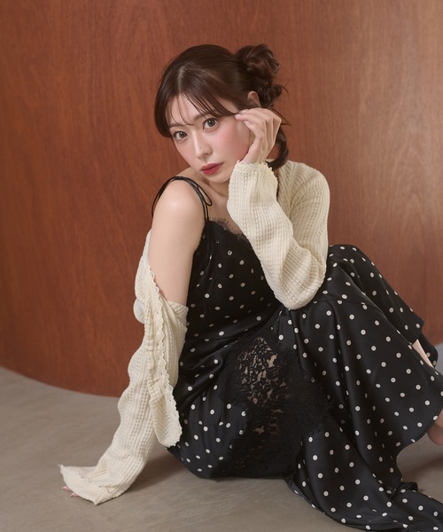 Ambre Neige(アンブルネージュ)の「assorted patterns lace damisole dress / アソートガラレースキャミワンピース(ワンピース・レディース・ブラック/ダークブラウン/ボルドー・FREE)」の16枚目の写真