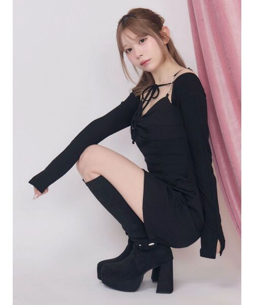 EATME(イートミー)の「バックルベルトロングブーツ(ブーツ・レディース・ボルドー/ブラック/アイボリー・SMALL/MEDIUM/LARGE)」の9枚目の写真