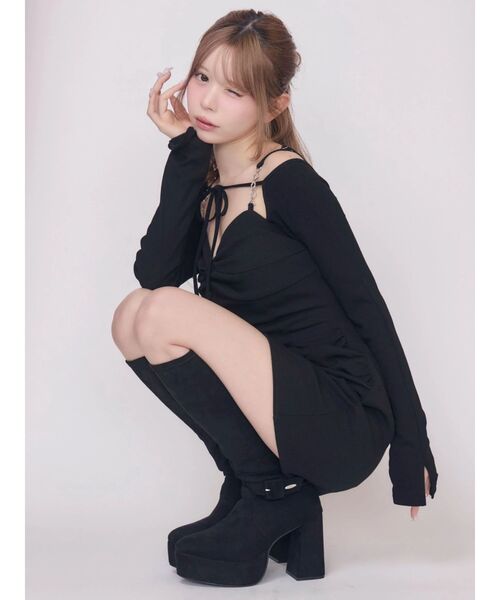 EATME(イートミー)の「バックルベルトロングブーツ(ブーツ・レディース・ボルドー/ブラック/アイボリー・SMALL/MEDIUM/LARGE)」の10枚目の写真
