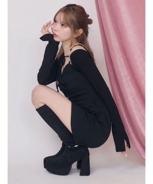 EATME(イートミー)の「バックルベルトロングブーツ(ブーツ・レディース・ボルドー/ブラック/アイボリー・SMALL/MEDIUM/LARGE)」の11枚目の写真