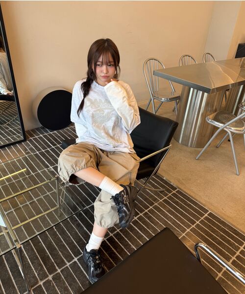 DEFYCLUBROBBERS(ディファイクラブロバース)の「FUZZ レイヤード ロングスリーブ ホワイトメランジ(Tシャツ/カットソー・レディース・ライトグレー・MEDIUM/LARGE)」の13枚目の写真
