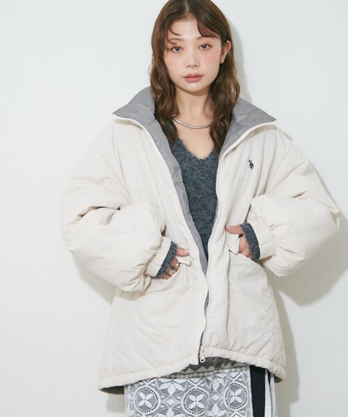 U.S. POLO ASSN.（ユーエスポロアッスン）の「【US. POLO ASSN.】【M/Lサイズ】リバーシブル中綿ブルゾン（ブルゾン・レディース・グリーン/ブラック/アイボリー・MEDIUM/LARGE）」の15枚目の写真