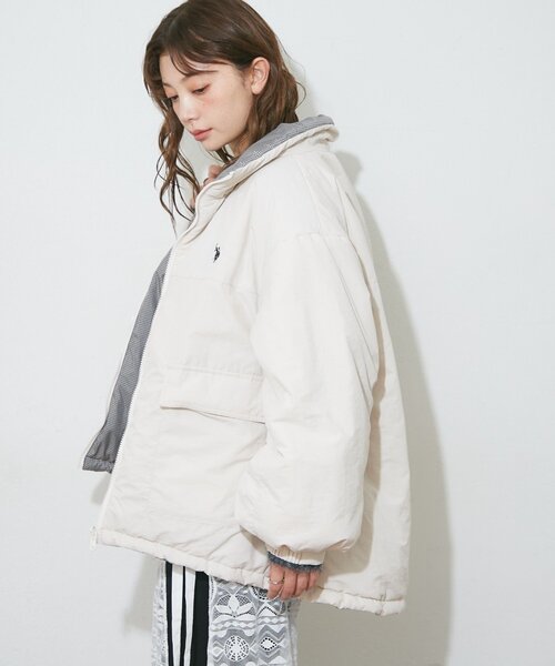 U.S. POLO ASSN.（ユーエスポロアッスン）の「【US. POLO ASSN.】【M/Lサイズ】リバーシブル中綿ブルゾン（ブルゾン・レディース・グリーン/ブラック/アイボリー・MEDIUM/LARGE）」の18枚目の写真