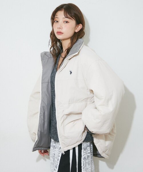 U.S. POLO ASSN.（ユーエスポロアッスン）の「【US. POLO ASSN.】【M/Lサイズ】リバーシブル中綿ブルゾン（ブルゾン・レディース・グリーン/ブラック/アイボリー・MEDIUM/LARGE）」の21枚目の写真