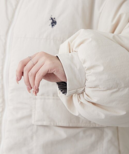 U.S. POLO ASSN.（ユーエスポロアッスン）の「【US. POLO ASSN.】【M/Lサイズ】リバーシブル中綿ブルゾン（ブルゾン・レディース・グリーン/ブラック/アイボリー・MEDIUM/LARGE）」の8枚目の写真