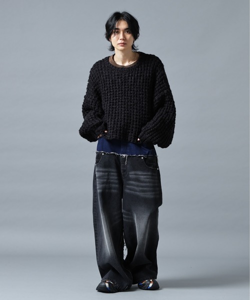 DANKE SCHON（ダンケシェーン）の「DankeSchon/ダンケシェーン/BAGGY JEANS/DUAL TONE（デニムパンツ・メンズ・ブラック/インディゴブルー・L/M/S）」の3枚目の写真